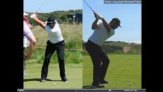 Jon Rahm golf swing  Long Iron faceon amp downtheline July 2017 [upl. by Esdras287]