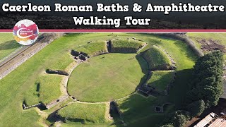 CAERLEON ROMAN BATHS amp AMPHITHEATRE WALES  Walking Tour  Pinned on Places [upl. by Eberly]