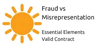 Fraud vs Misrepresentation  Other Essential Elements of a Valid Contract  CA CPT  CS amp CMA [upl. by Herring780]